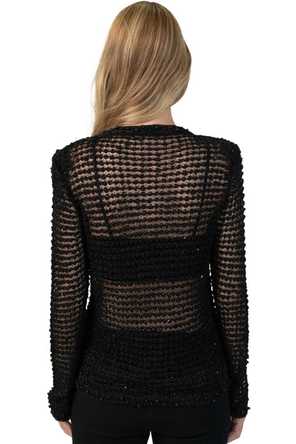 Cardigan Preto Detalhe Carol Bassi