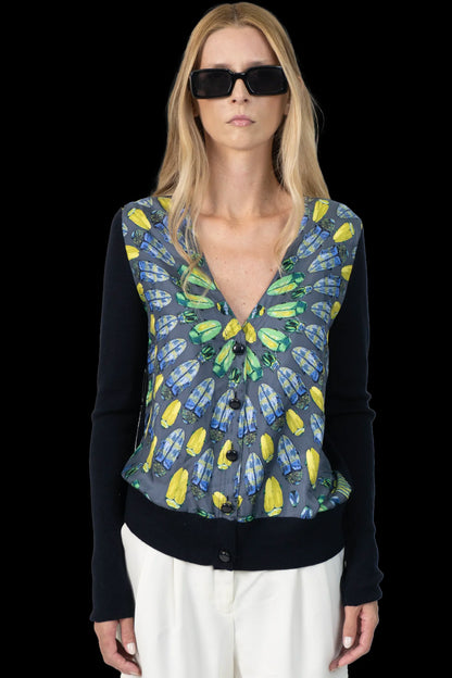 Cardigan Color Detalhe Tory Burch