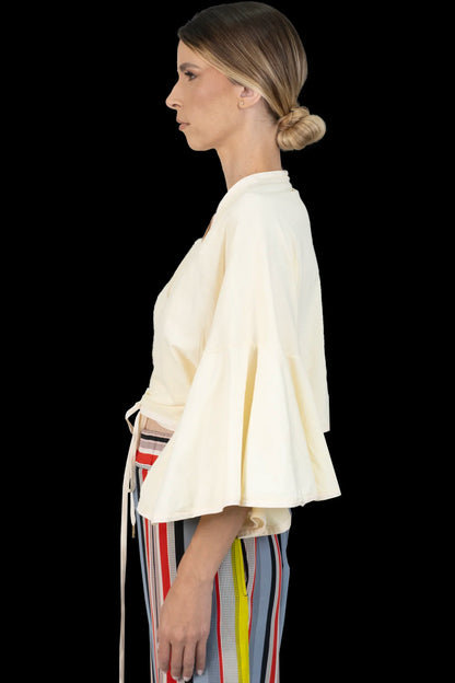 Cropped Creme Transpassado Paula Raia