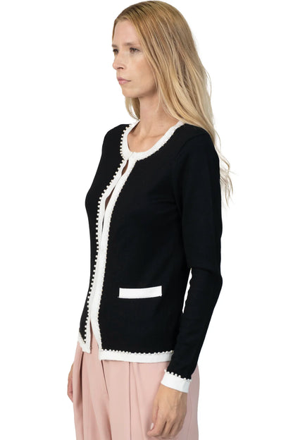 Cardigan Color Pérolas Detalhe Garimpo Adda