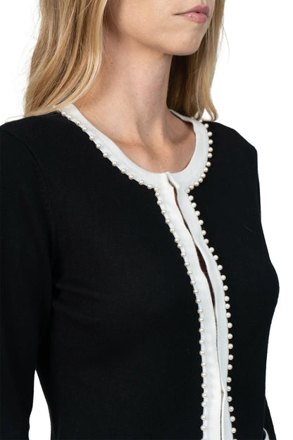 Cardigan Color Pérolas Detalhe Garimpo Adda