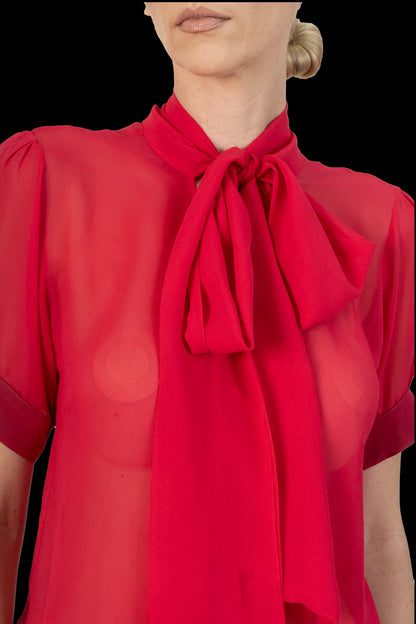 Camisa Vermelha Laço Carol Bassi