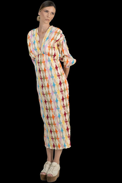 Vestido Color Plissado Garimpo Adda