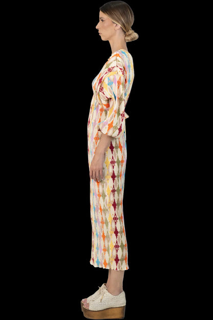 Vestido Color Plissado Garimpo Adda