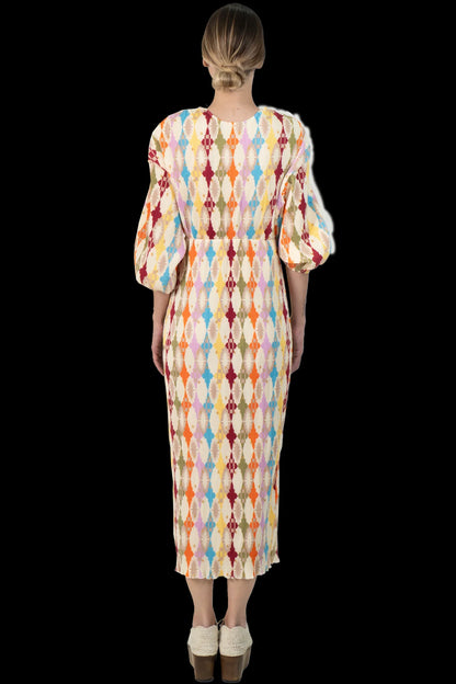 Vestido Color Plissado Garimpo Adda