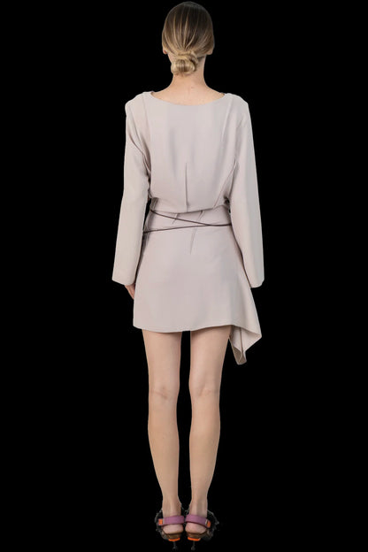Vestido Bege Transpasse A.Brand