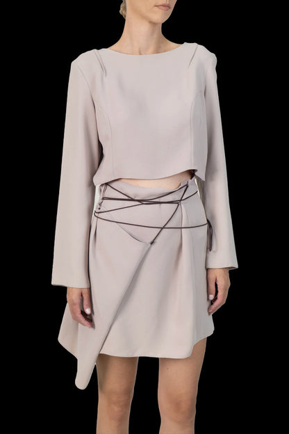 Vestido Bege Transpasse A.Brand