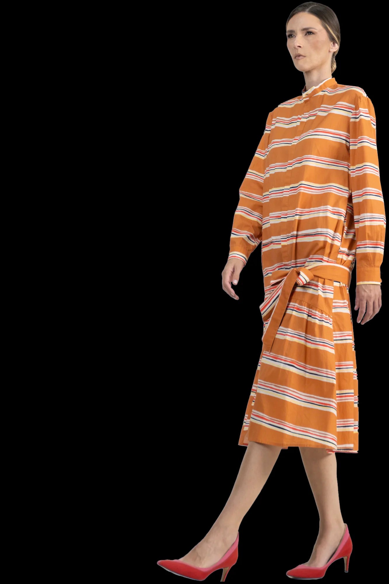 Vestido laranja Listrado