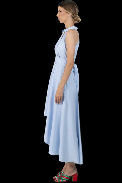 Vestido Azul Detalhe Garimpo Adda