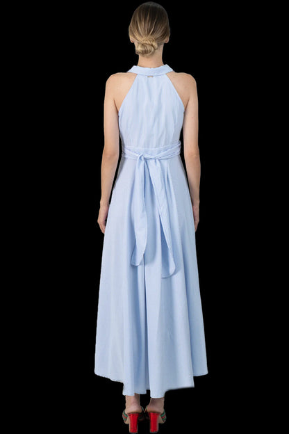 Vestido Azul Detalhe Garimpo Adda