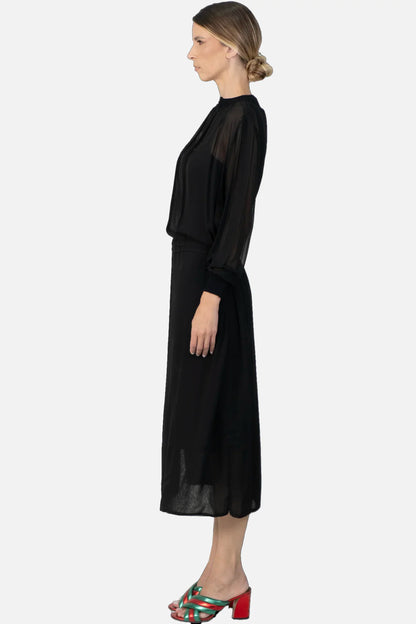 Vestido Preto Textura Garimpo Adda