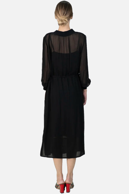 Vestido Preto Textura Garimpo Adda
