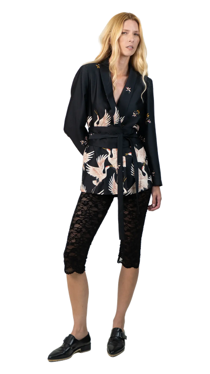 Blazer Preto Estampado