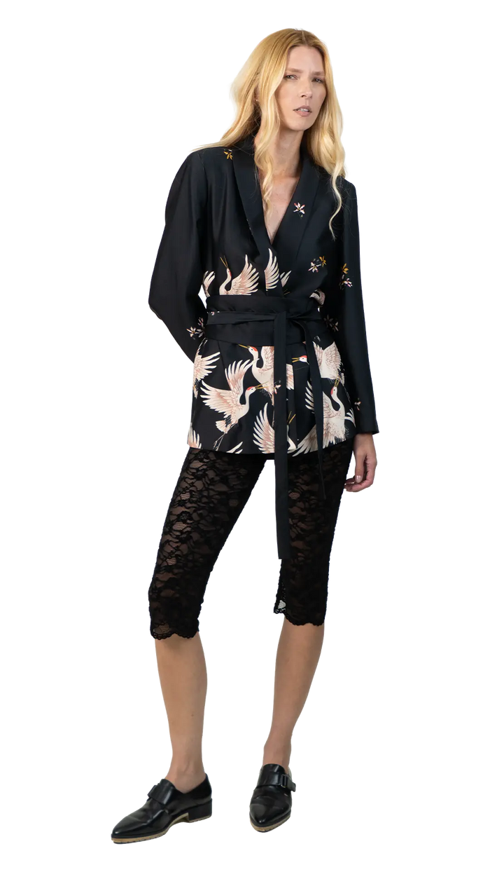 Blazer Preto Estampado