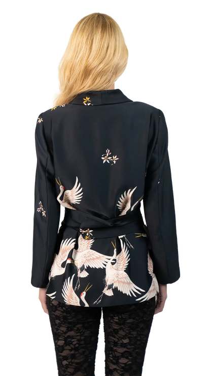 Blazer Preto Estampado