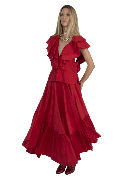 Vestido Vermelho Detalhe
