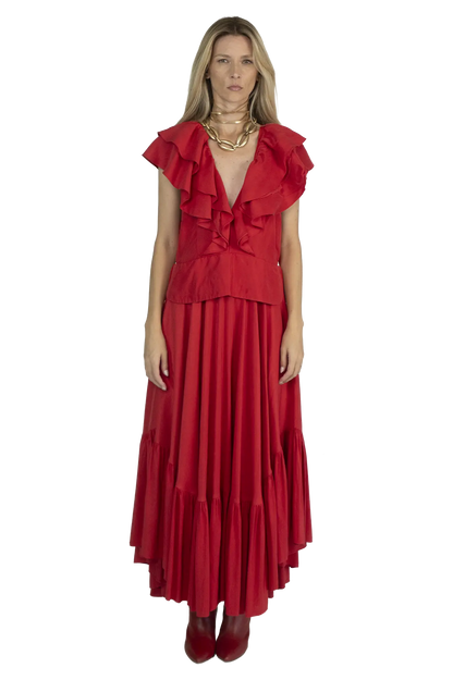 Vestido Vermelho Detalhe