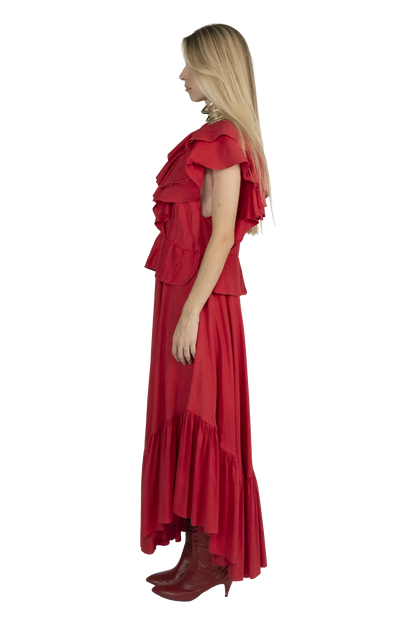 Vestido Vermelho Detalhe