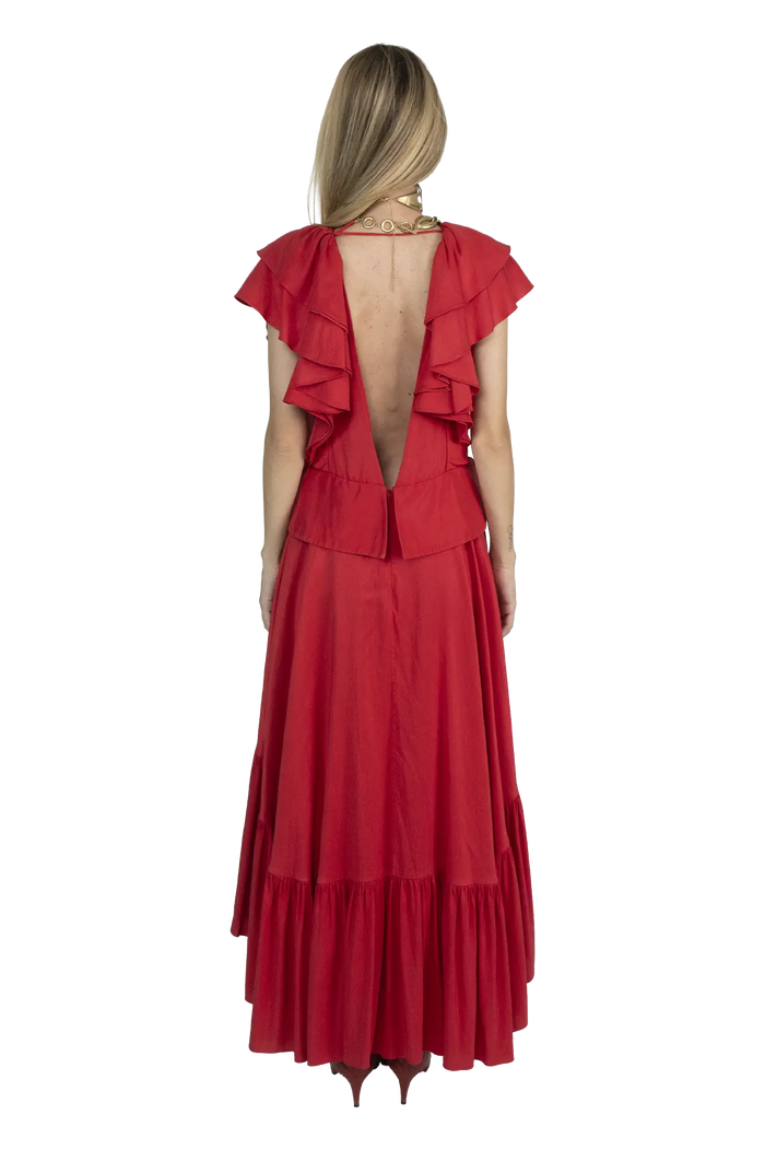Vestido Vermelho Detalhe