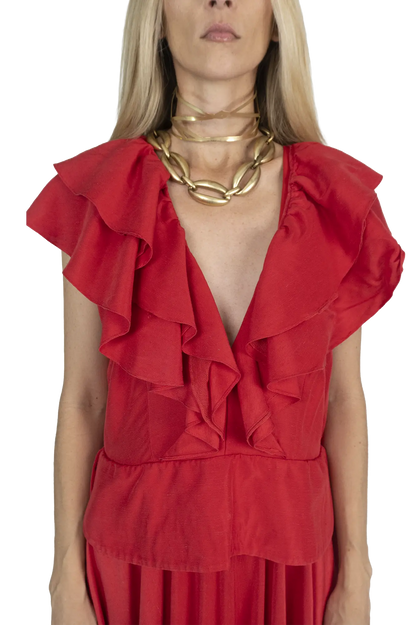Vestido Vermelho Detalhe