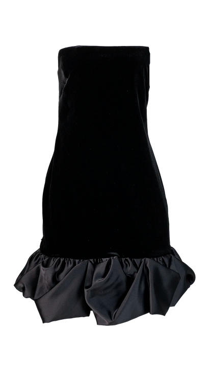 Vestido Preto Babado Zara