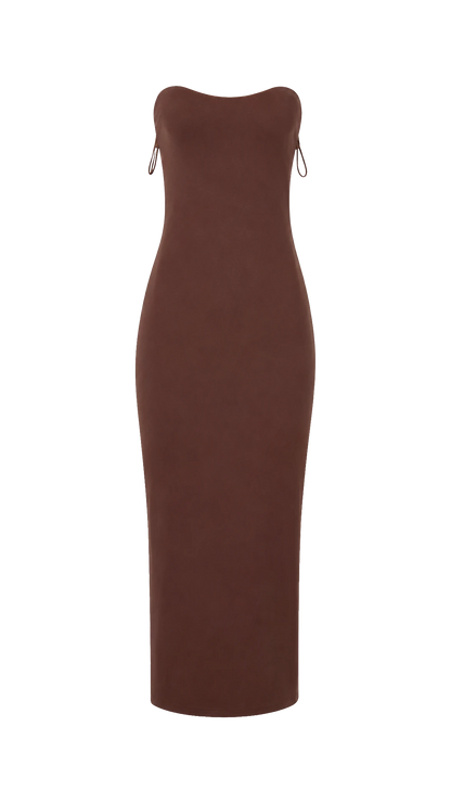 VESTIDO MARROM BORRACHADO Zara