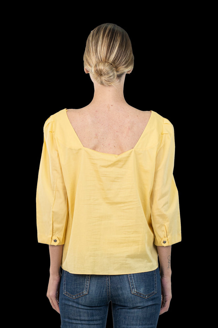Blusa Amarela Babado Blusa Lita Mortari