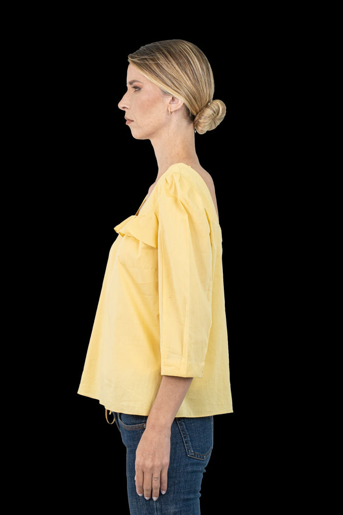 Blusa Amarela Babado Blusa Lita Mortari