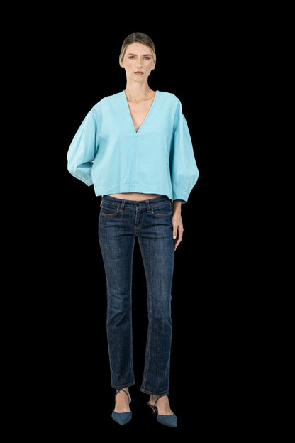 Blusa Azul Bufante Talie NK