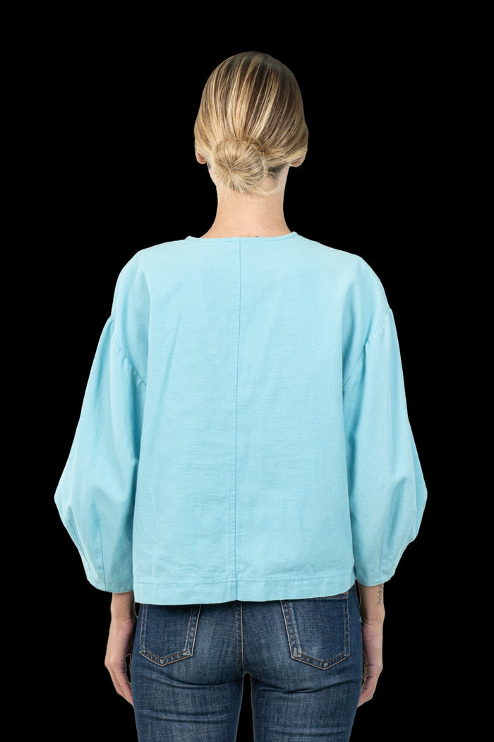 Blusa Azul Bufante Blusa TalieNk