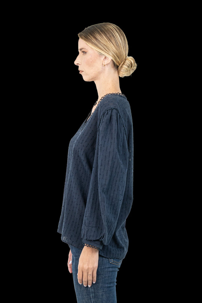 Blusa Azul Detalhe Blusa MIXED
