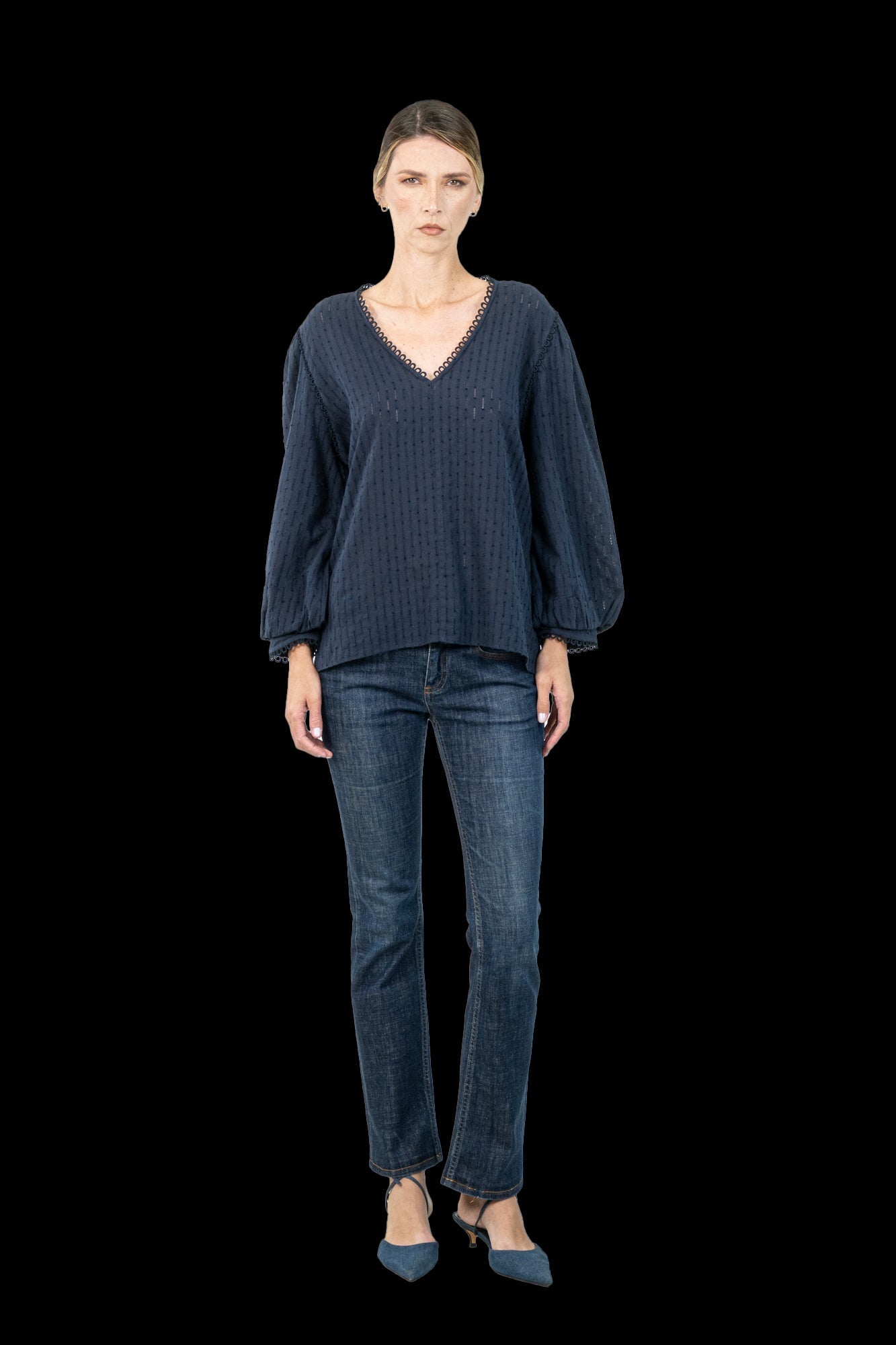 Blusa Azul Detalhe Blusa MIXED