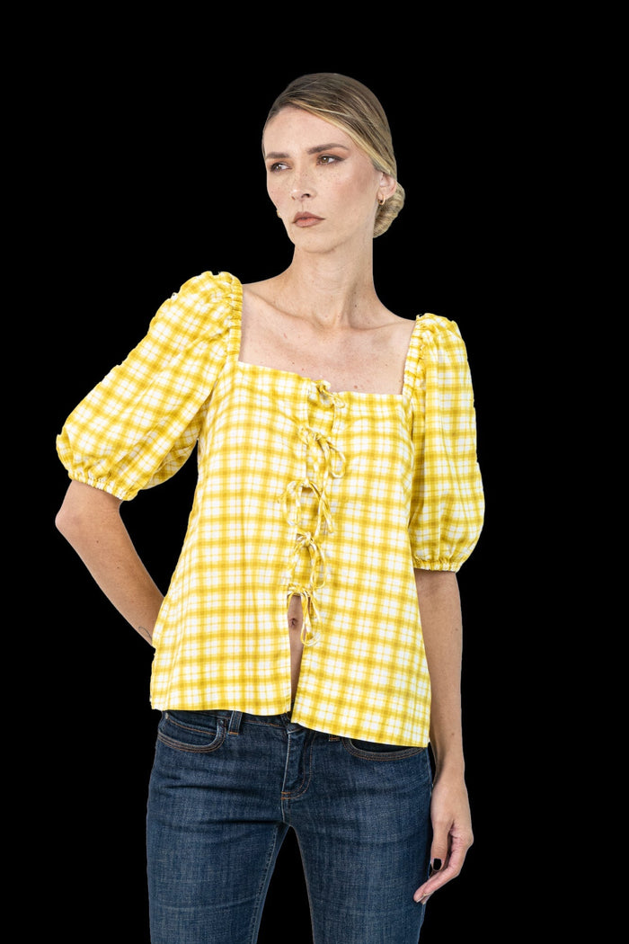 Blusa Bicolor Xadrez Blusa A.Brand