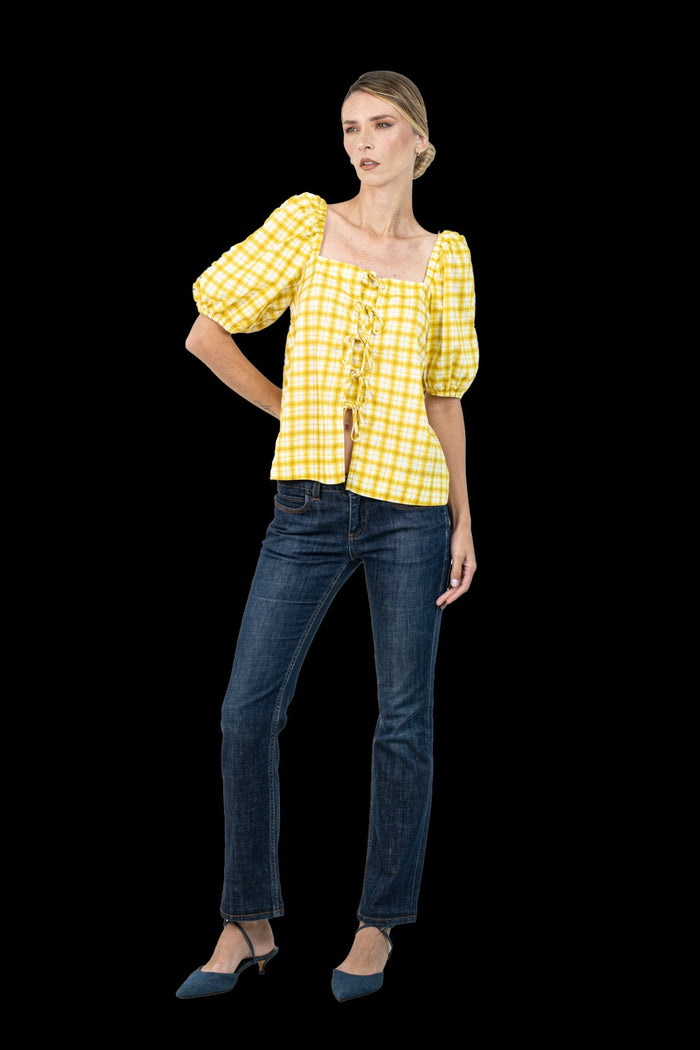 Blusa Bicolor Xadrez Blusa A.Brand