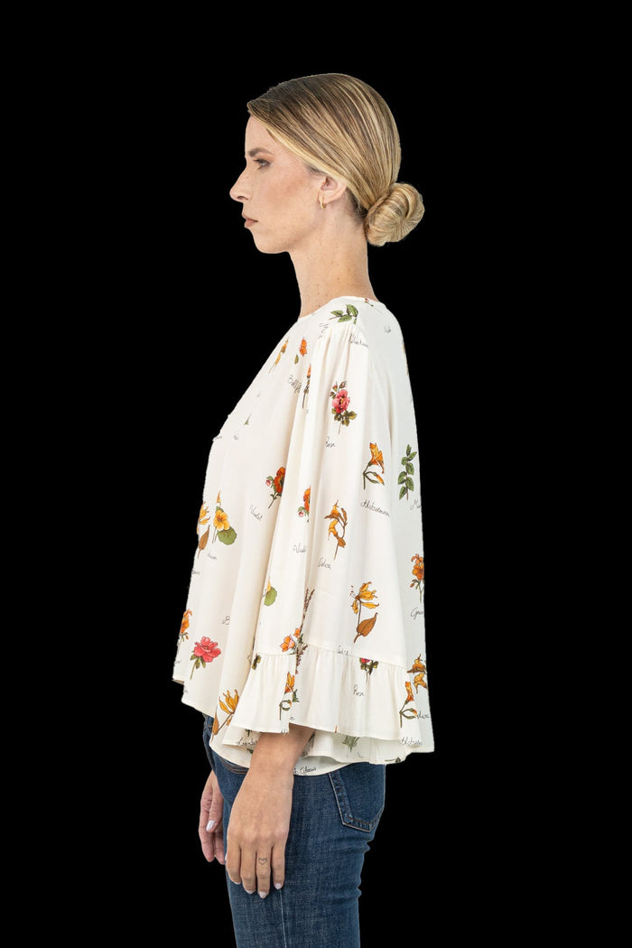 Blusa Branca Floral Blusa Garimpo Adda