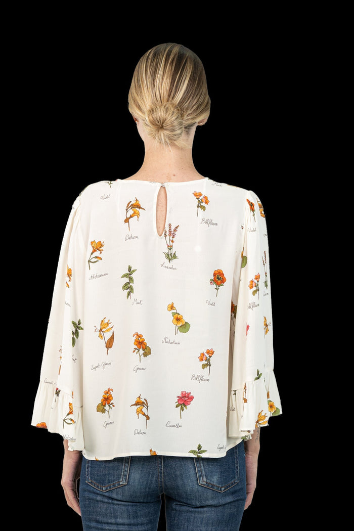 Blusa Branca Floral Blusa Garimpo Adda