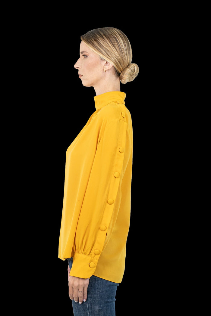 Blusa Mostarda Botões Blusa Amissima