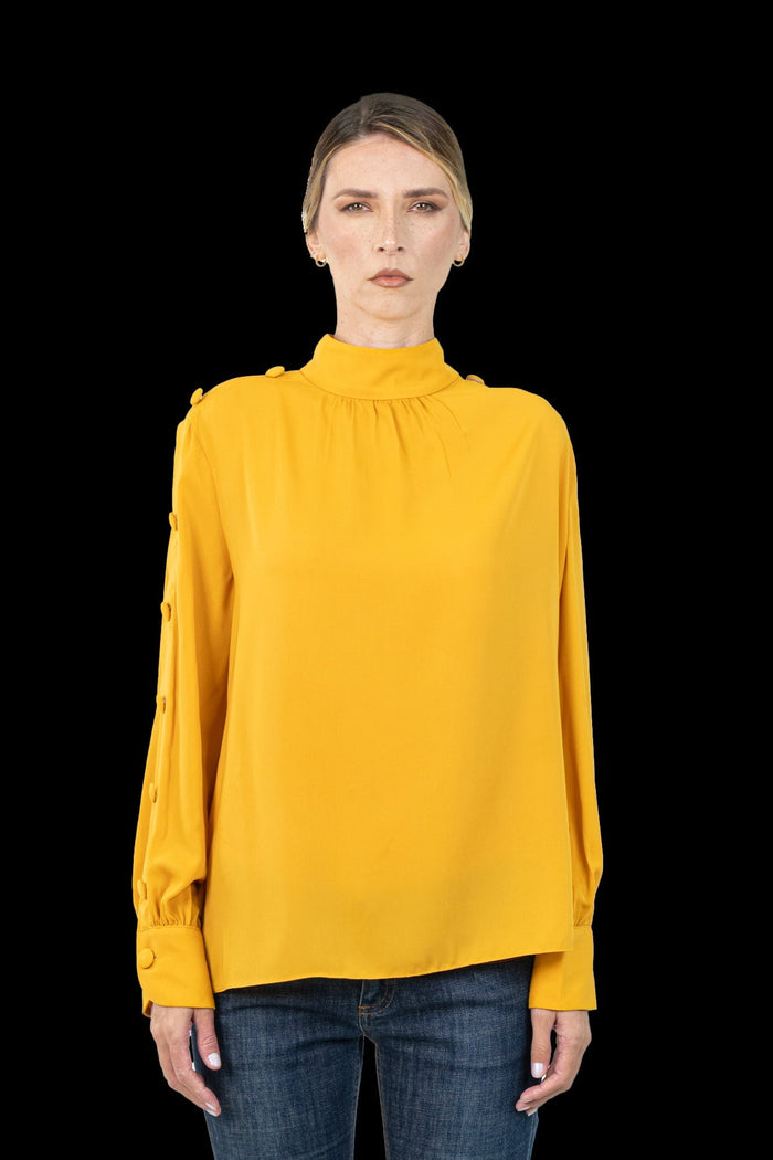 Blusa Mostarda Botões Blusa Amissima