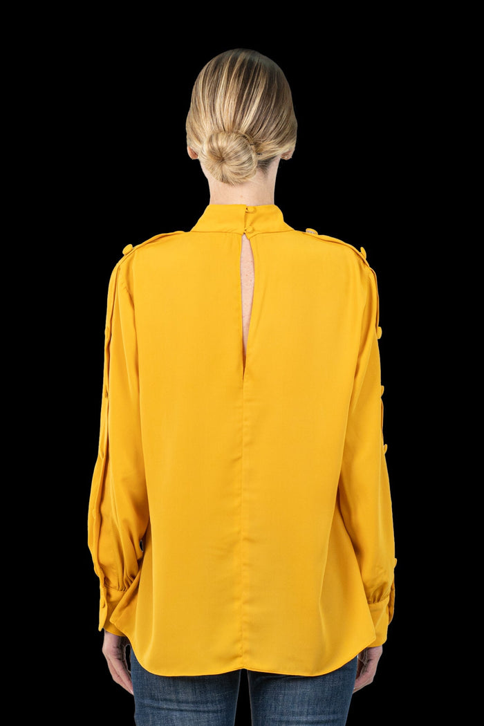 Blusa Mostarda Botões Blusa Amissima