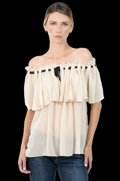 Blusa Off Detalhe Animale