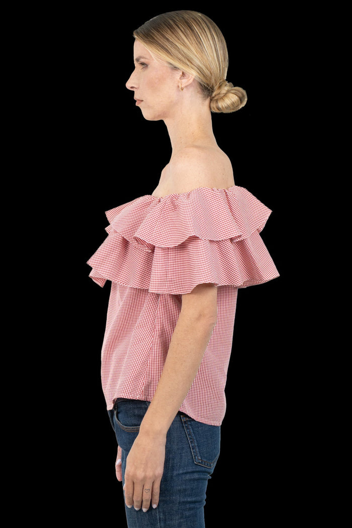 Blusa Rosa Babado Blusa Iorane