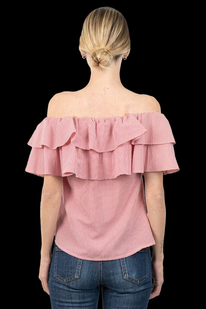 Blusa Rosa Babado Blusa Iorane