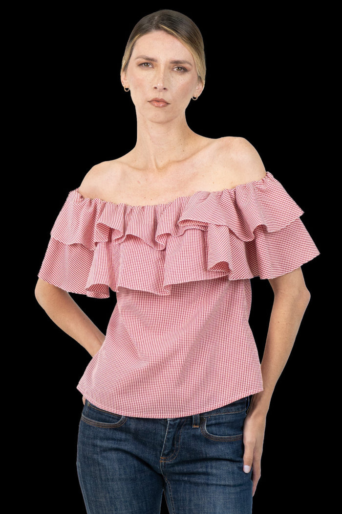 Blusa Rosa Babado Blusa Iorane