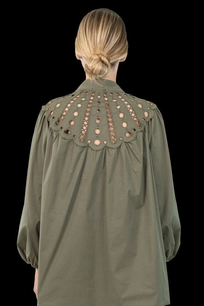 Blusa Verde Bordado Blusa MIXED