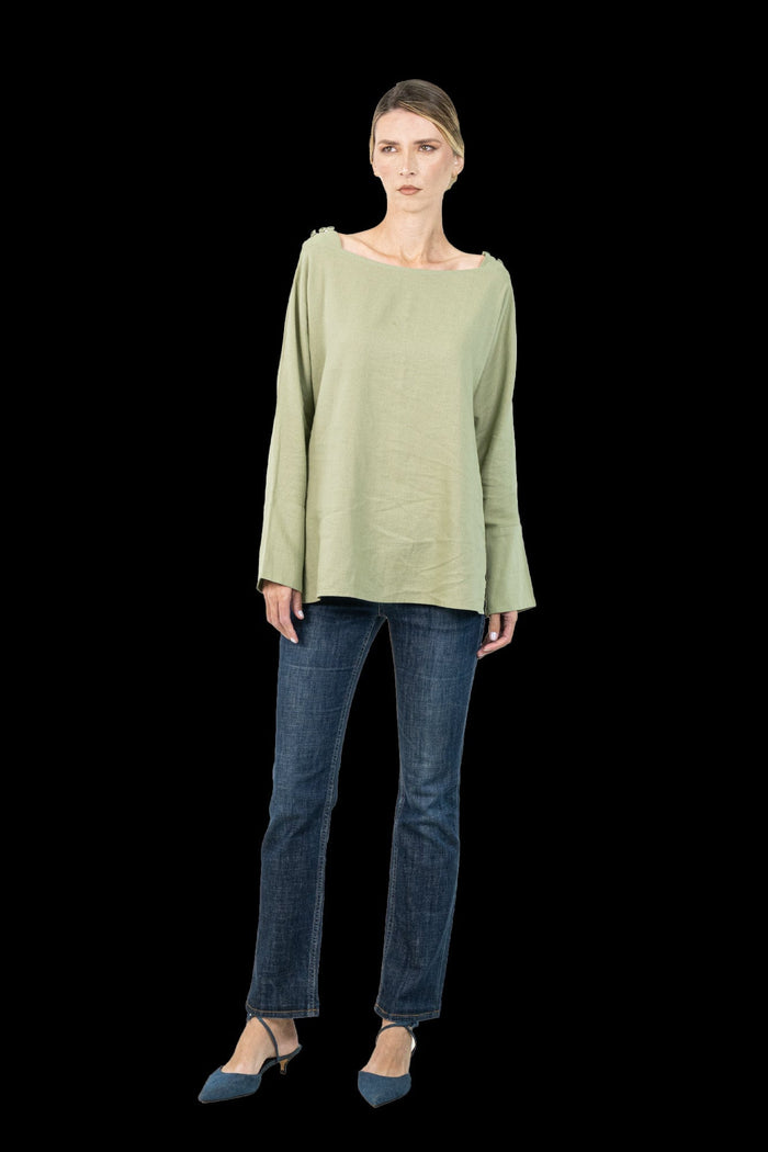 Blusa Verde Detalhe Blusa CRIS BARROS