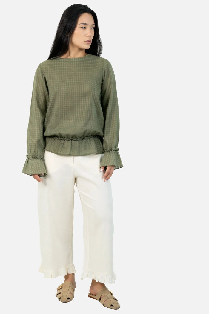 Blusa Verde Textura Blusa Mixed