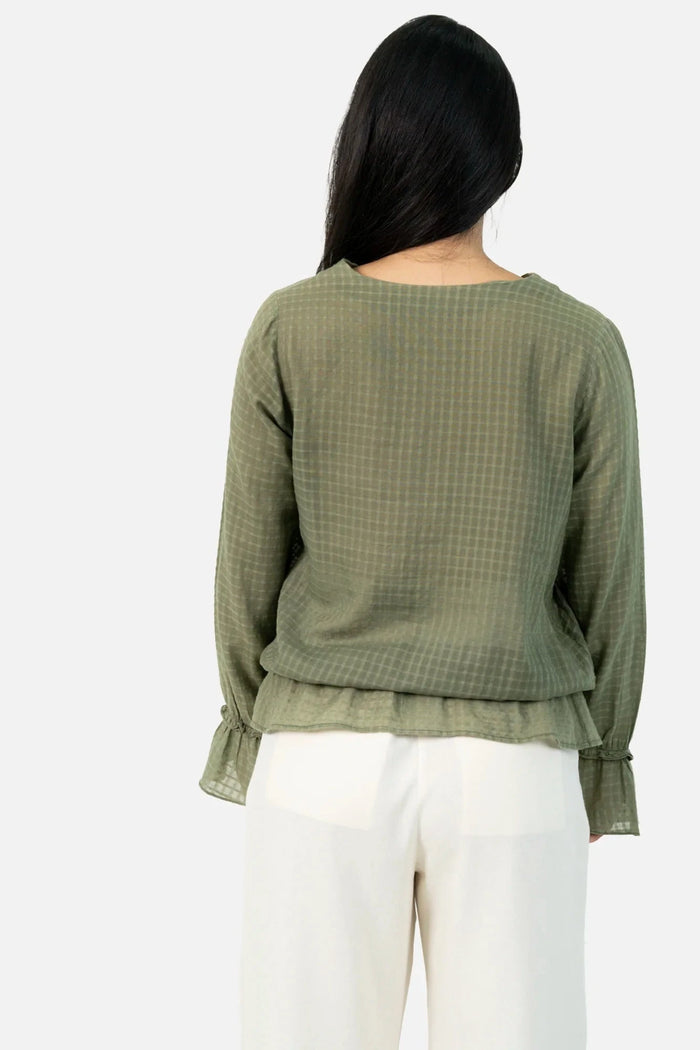 Blusa Verde Textura Blusa Mixed