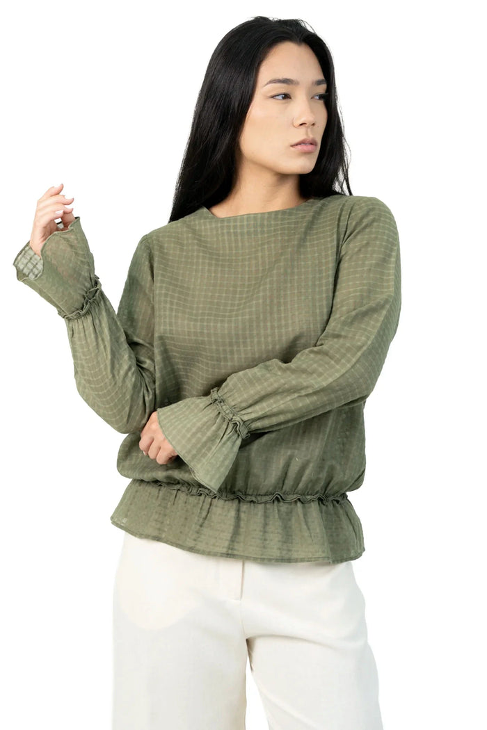 Blusa Verde Textura Blusa Mixed