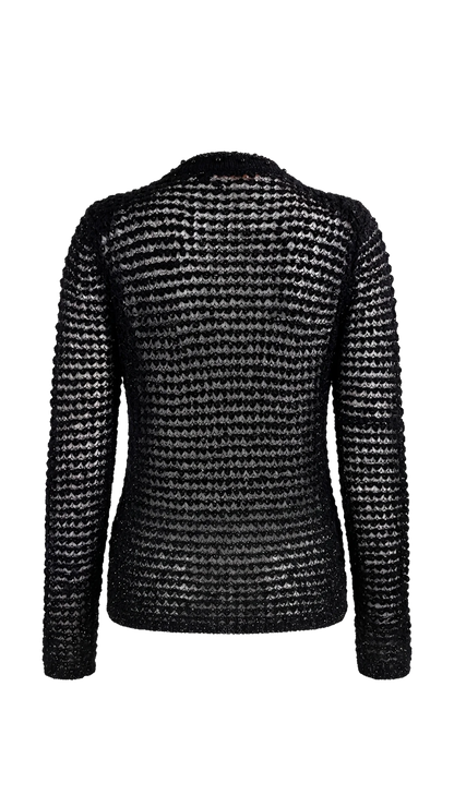 Cardigan Preto Detalhe Carol Bassi