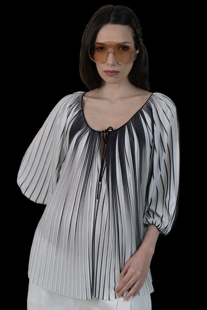 Blusa Bicolor Drapeada Diane Von Furstenberg
